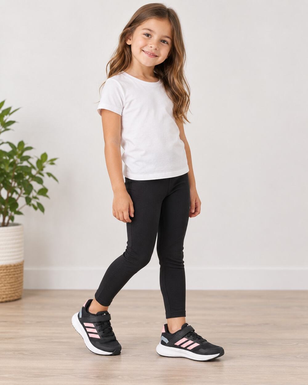 Adidas Runfalcon 5 EL C Kids Black Pink Sneakers Shoes Size 11K NWT